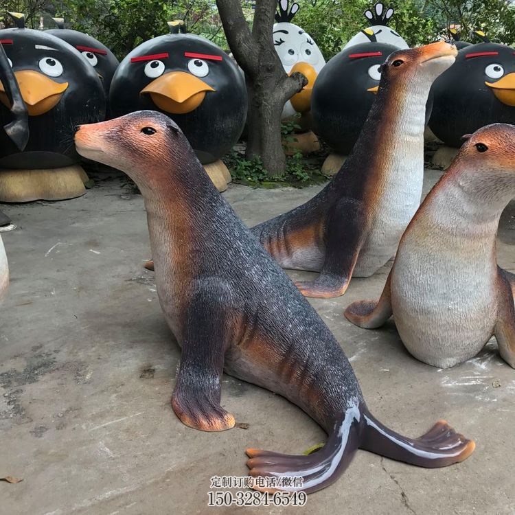 福州园林海豹雕塑 风景区仿真雕塑 广场小品 福州园林海豹雕塑 风景区仿真雕塑 广场小品