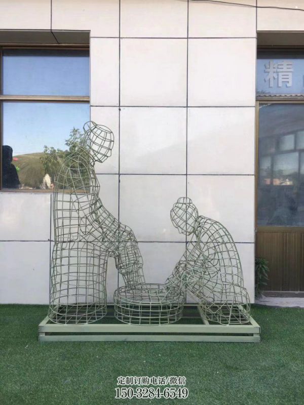 台江镂空孝道雕塑通用，街景小品，铁艺洗脚雕塑制造