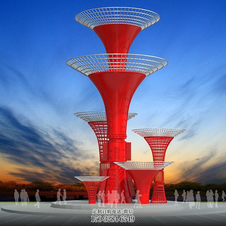 鼓楼室内精神堡垒雕塑 仿真景观标牌雕塑 大型标识雕塑